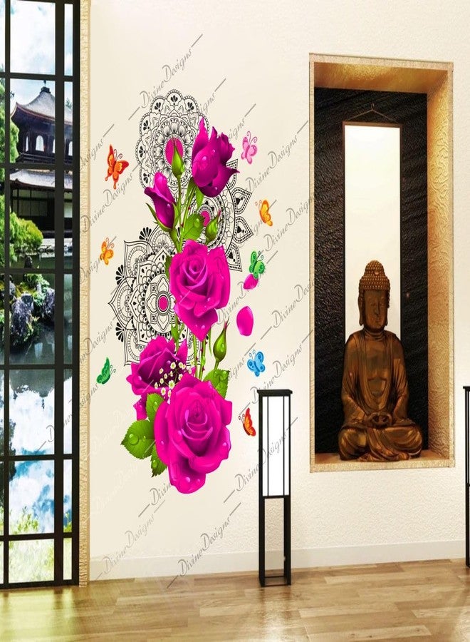 DivineDesigns ملصق فني بتصميم ماندالا جميل وورود وردية من DivineDesigns - Image 2